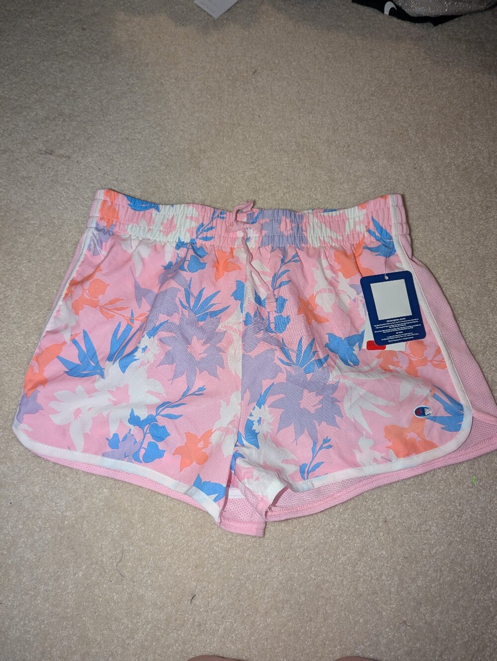 Nwt Champion Floral Pink Girls Shorts SZ XL